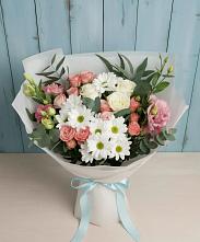 Букет цветов из:  Розы, Лизиантусы и Хризантемы #REPLACE_PRED# Новониколаевской
