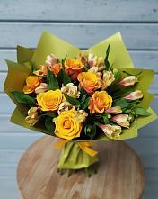 Букет цветов из:  Альстромерии и Розы в Новониколаевской