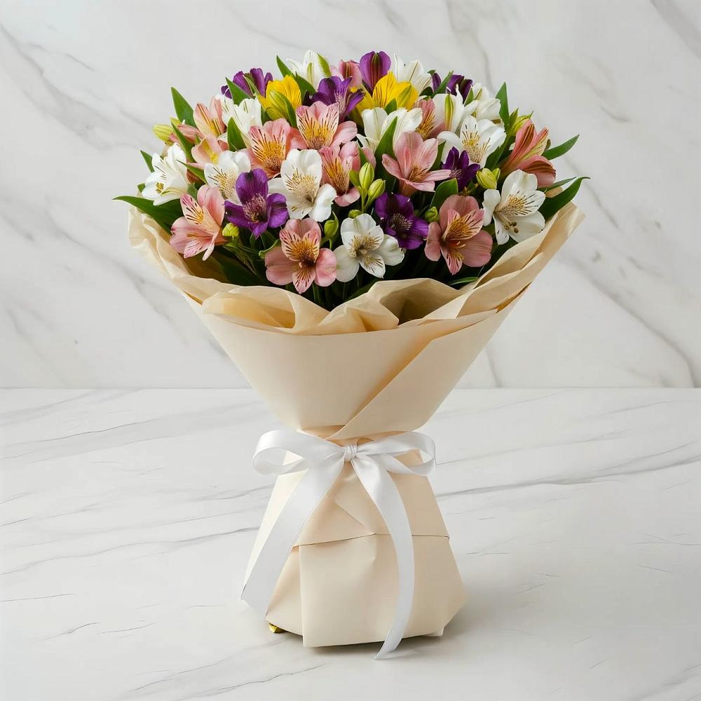 Букет цветов из: Альстромерии в Новониколаевской