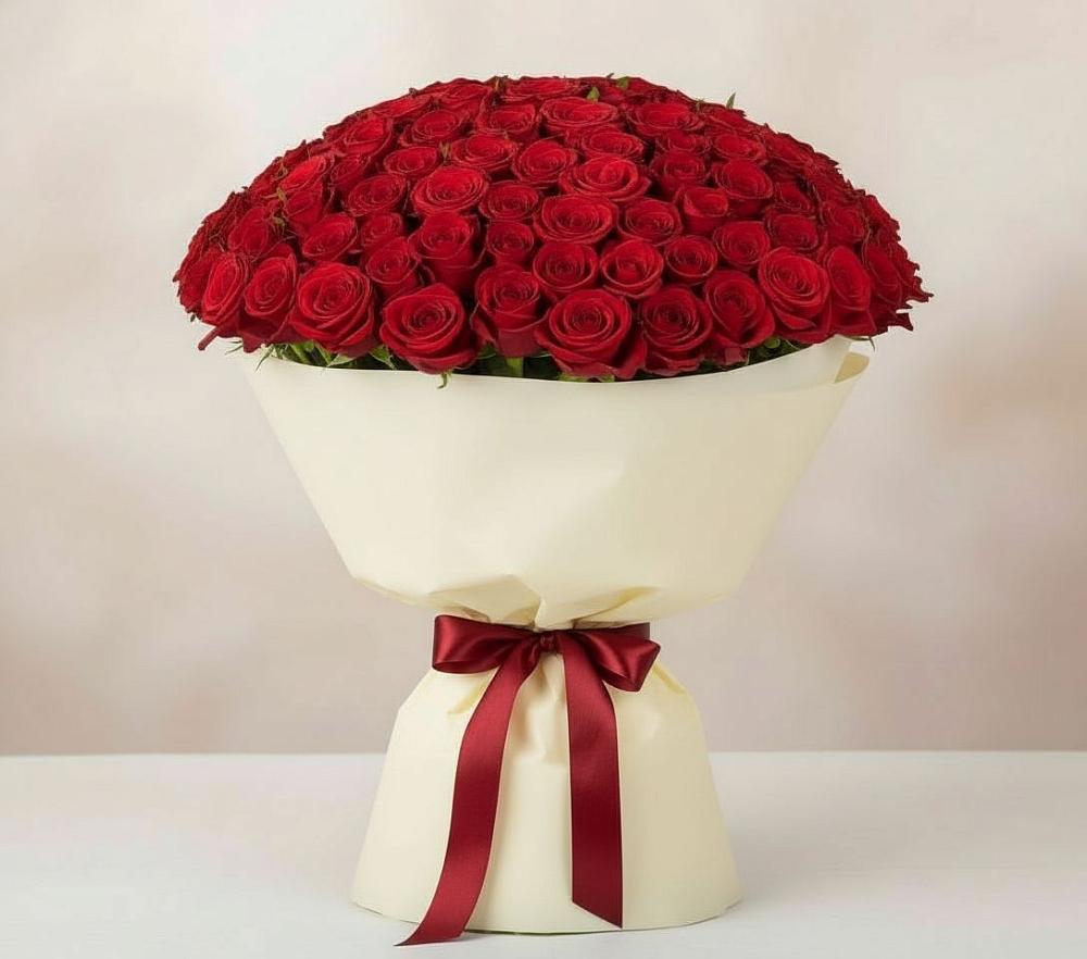 Букет 101 Красная роза Милано в Новониколаевской