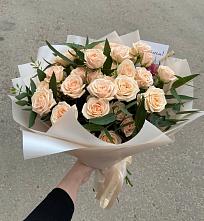 Букет Кремовые розы Латте в Новониколаевской