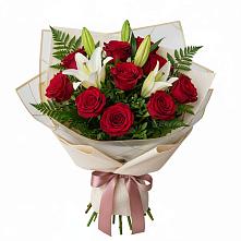 Букет цветов из:  Лилии и Розы в Новониколаевской