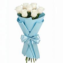 Букет 7 белых роз Проуд в Новониколаевской