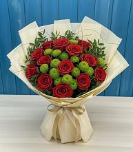 Букет цветов из:  Розы и Хризантемы в Новониколаевской