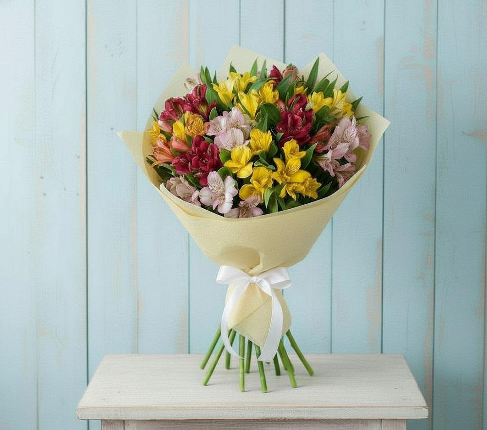 Букет цветов из: Альстромерии в Новониколаевской