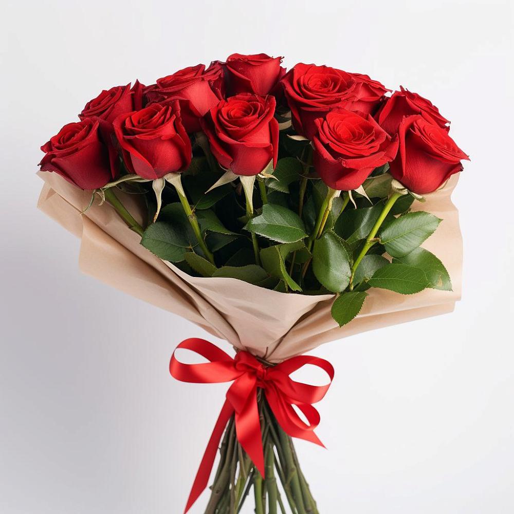 Букет 11 Красных роз Эдлесс Лав в Новониколаевской